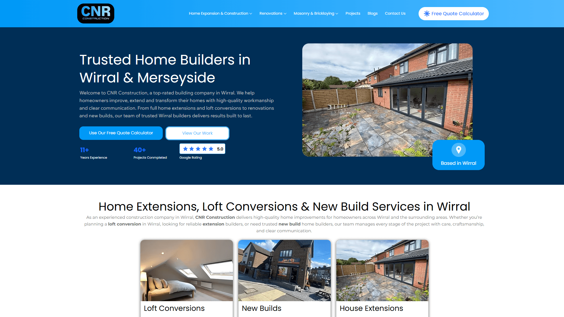 CNR Construction website preview