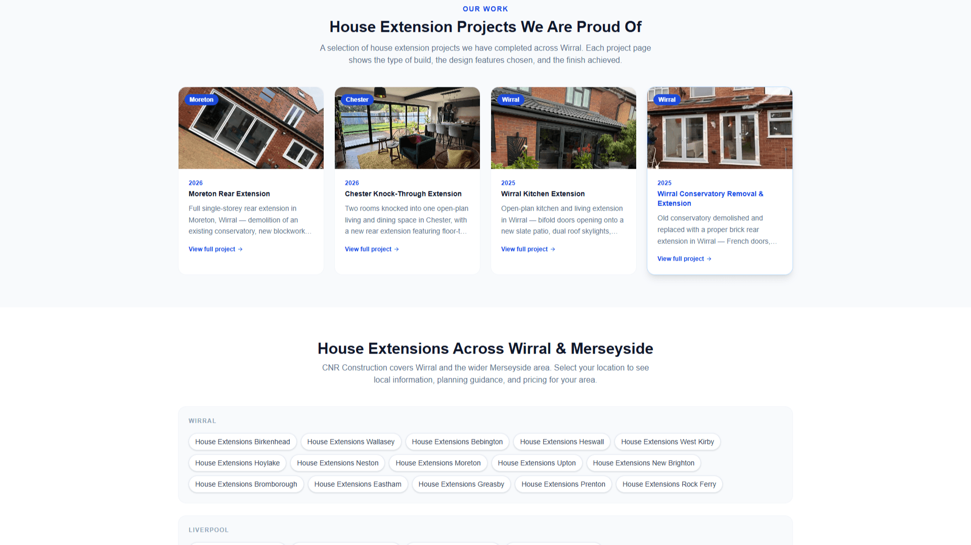 CNR Construction loft conversion and house extension services page