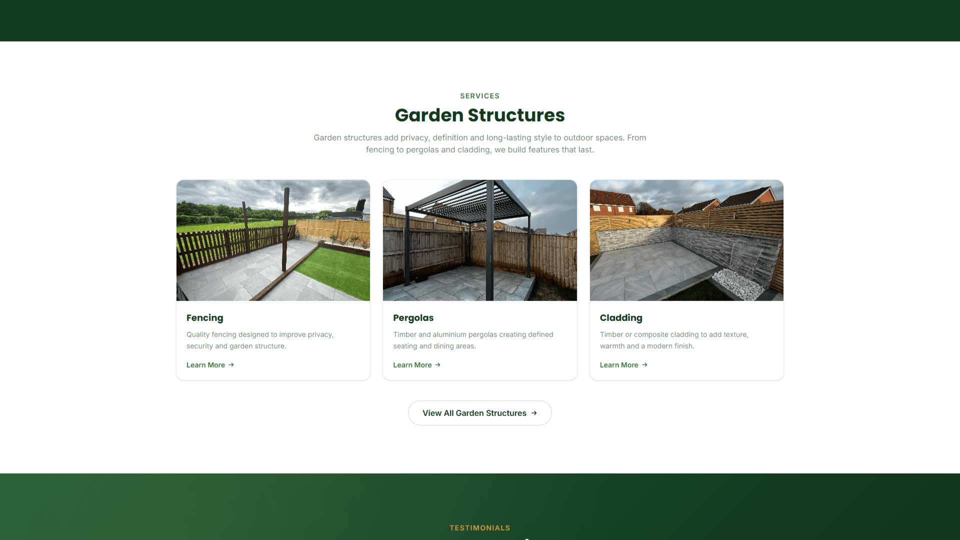 Services and project gallery page for NLS Nottinghamshire Landscaping Services