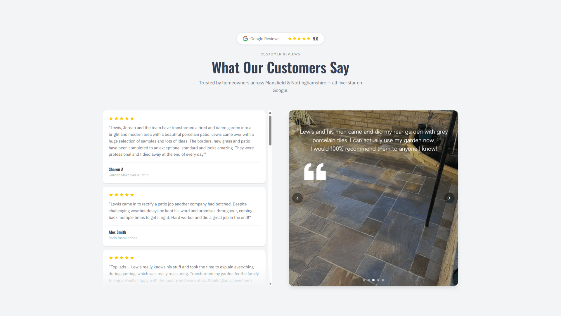 Batchelors Landscapes homepage — professional landscaping services in Mansfield, Nottinghamshire