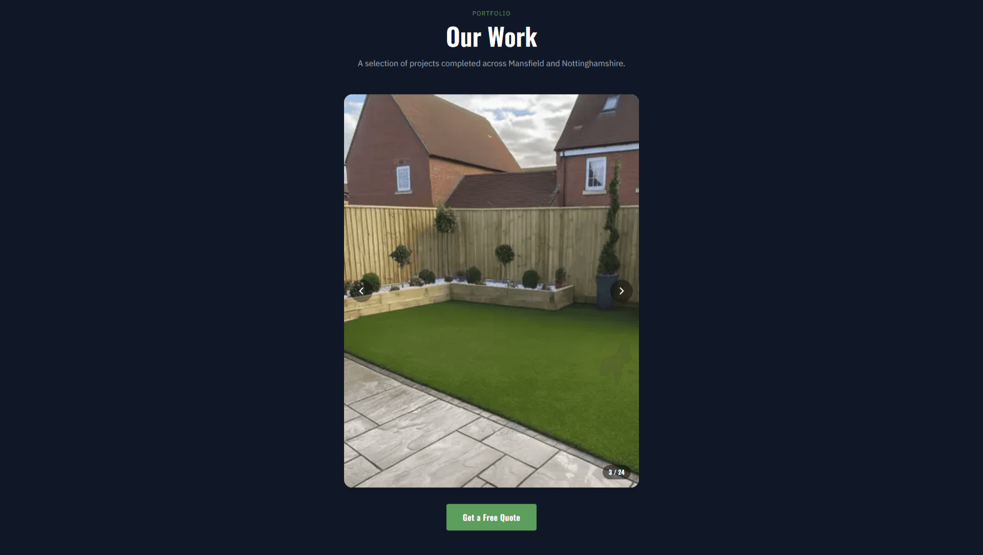 Batchelors Landscapes project gallery — completed landscaping work in Mansfield and Nottinghamshire