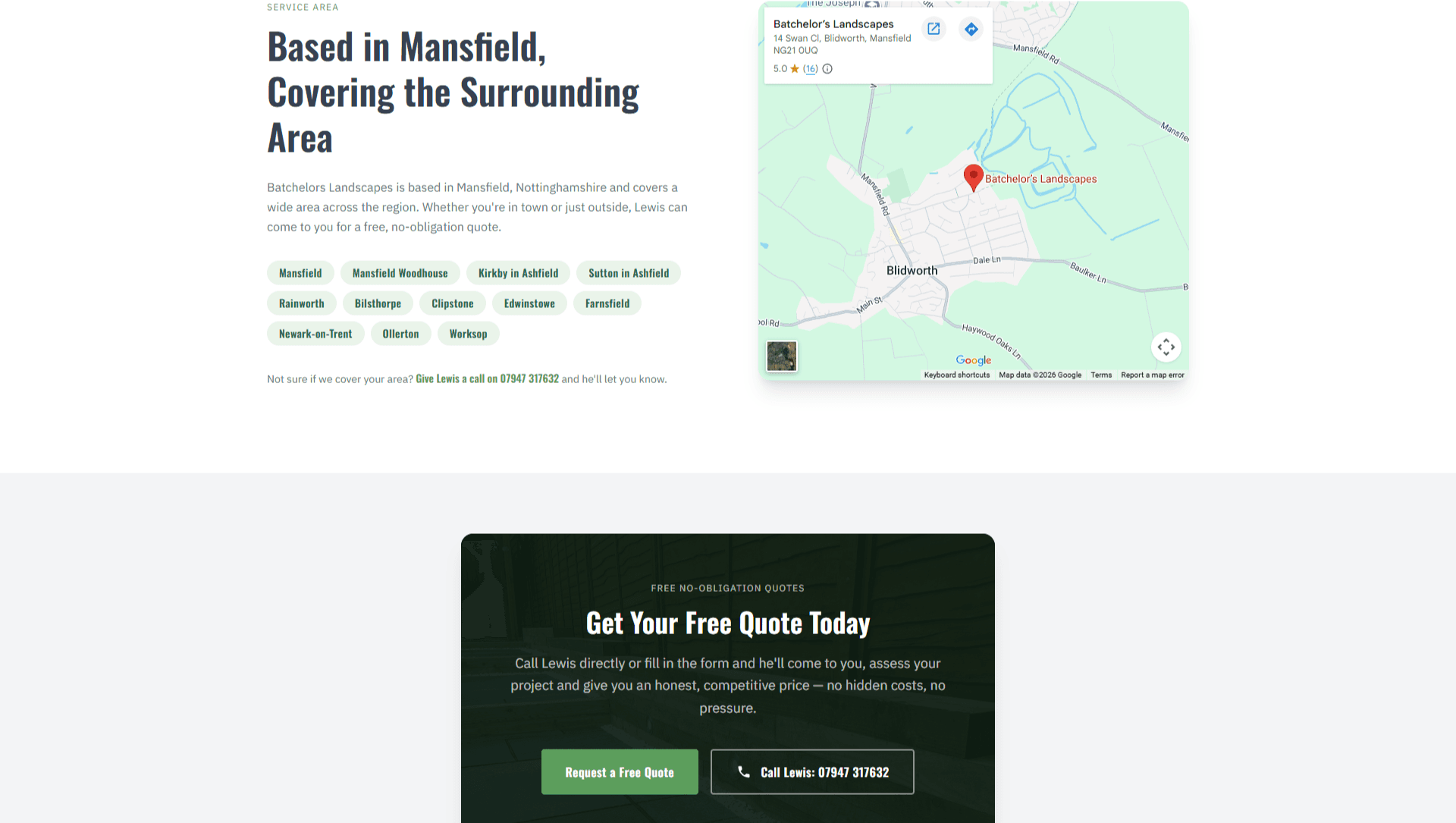 Batchelors Landscapes about page — Lewis Batchelor, Mansfield landscaping specialist