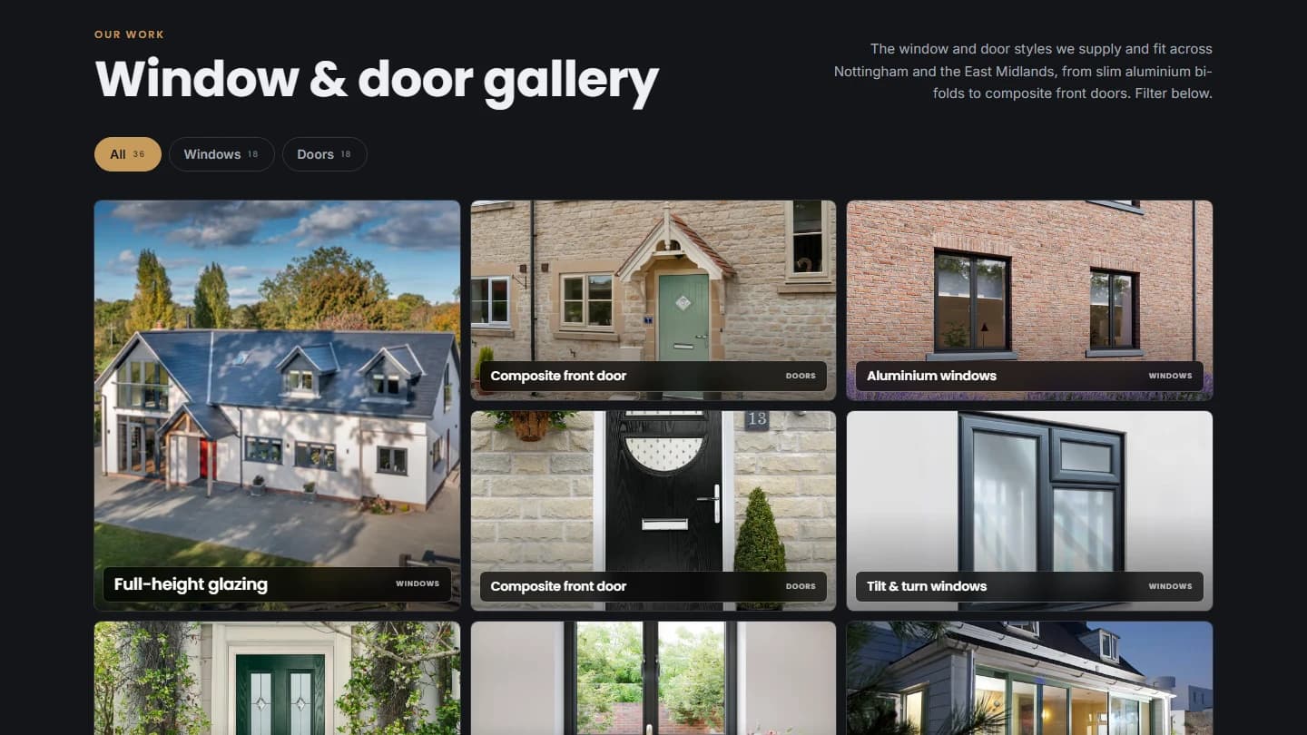 Bridgfords filterable window and door gallery of completed installs