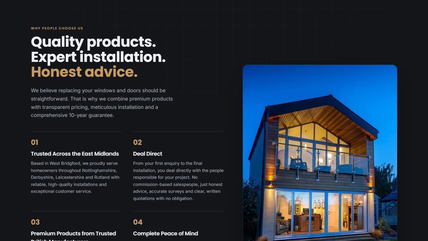 Bridgfords quality products, expert installation and honest advice section