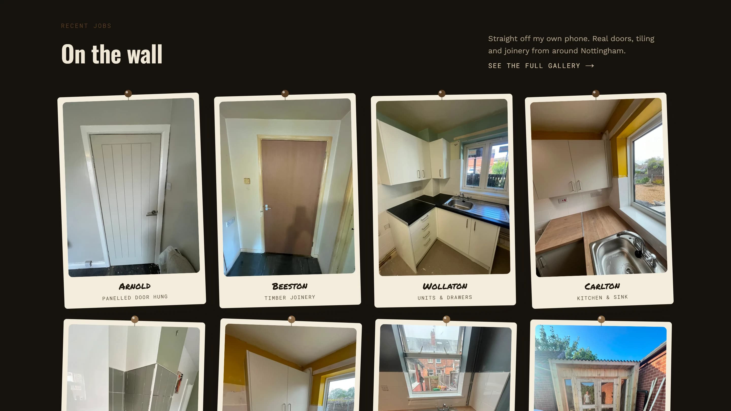 CB Joinery recent work — real doors, tiling and joinery from around Nottingham