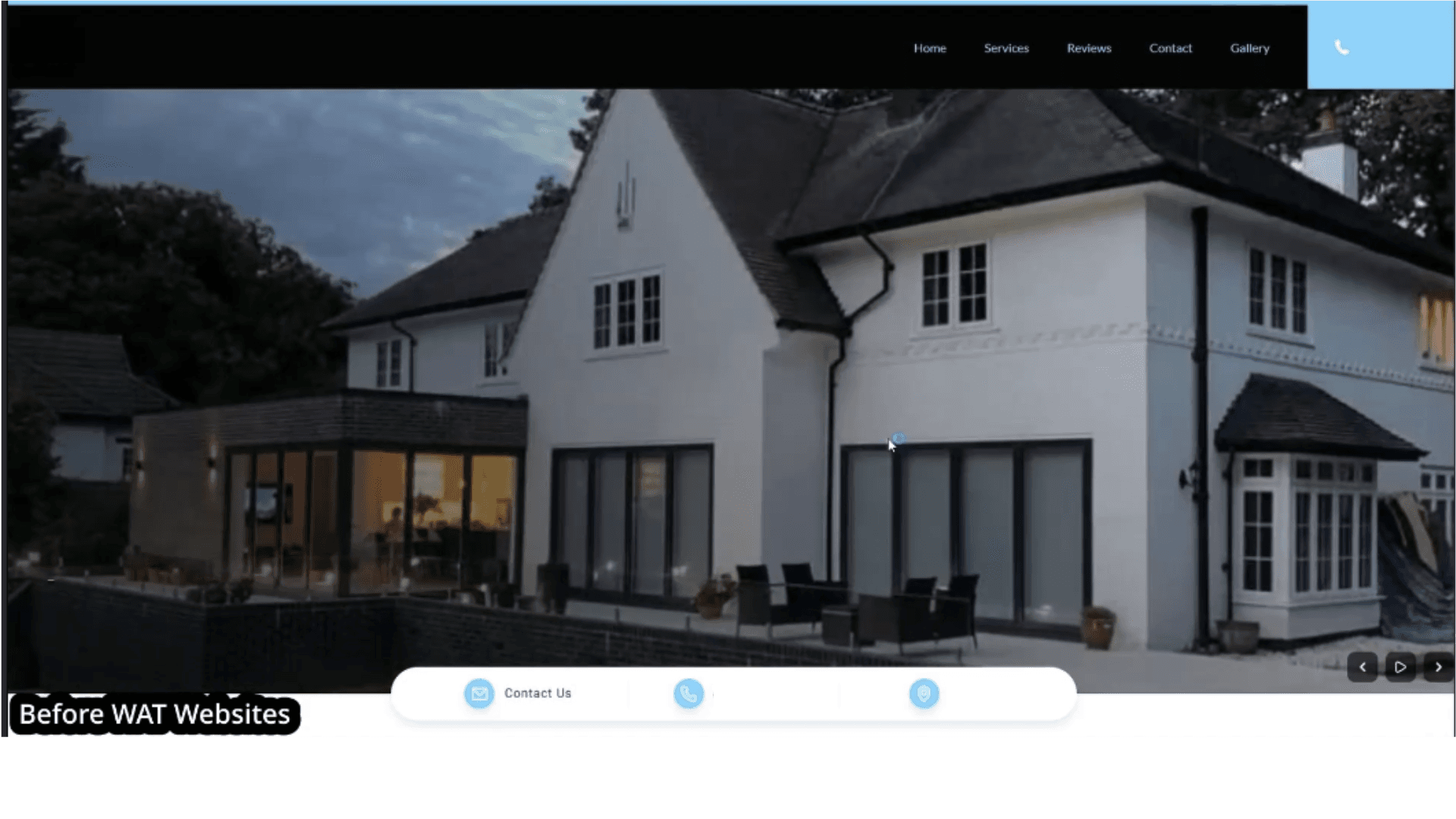 The old construction website homepage before the rebuild