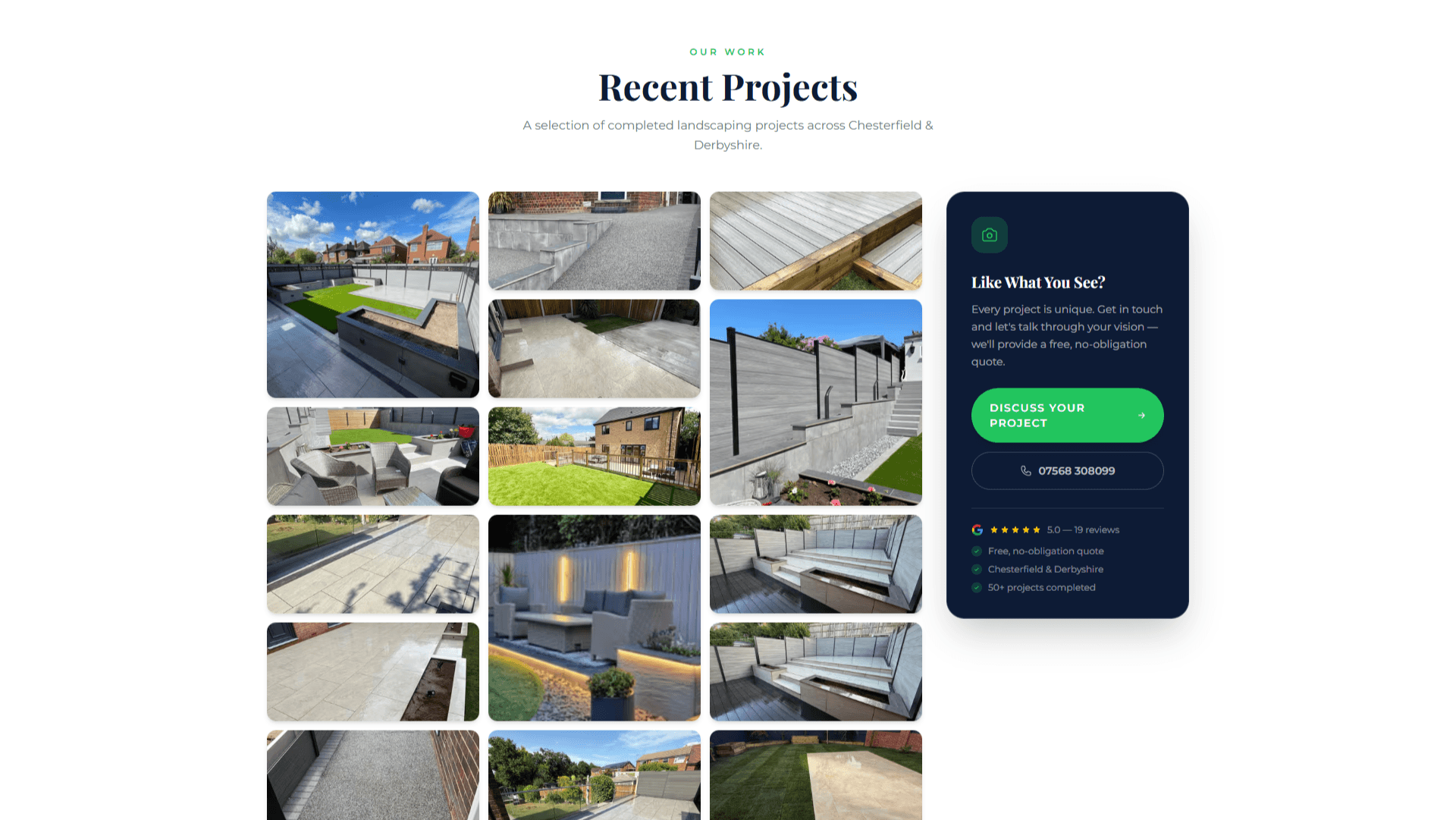 Coppermill Landscapes services — porcelain paving, resin driveways and composite decking