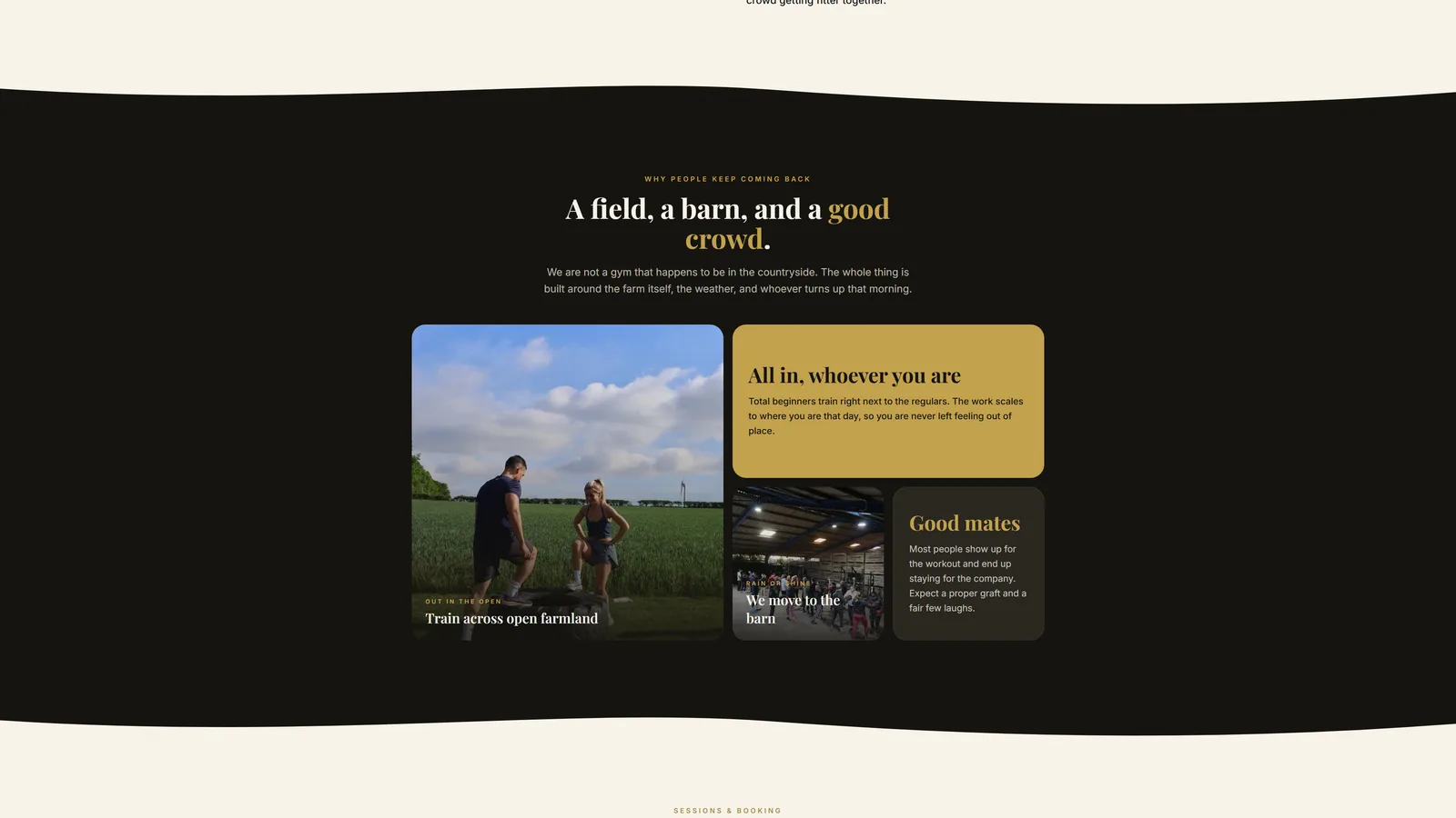 Fit Farm — training across open farmland and the barn, built around community