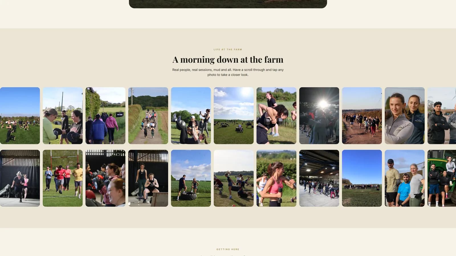 Fit Farm gallery — a morning of outdoor group training at the farm