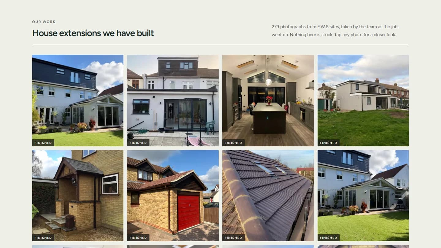 House extensions we have built: a gallery of finished extensions, every photo taken on an F.W.S job
