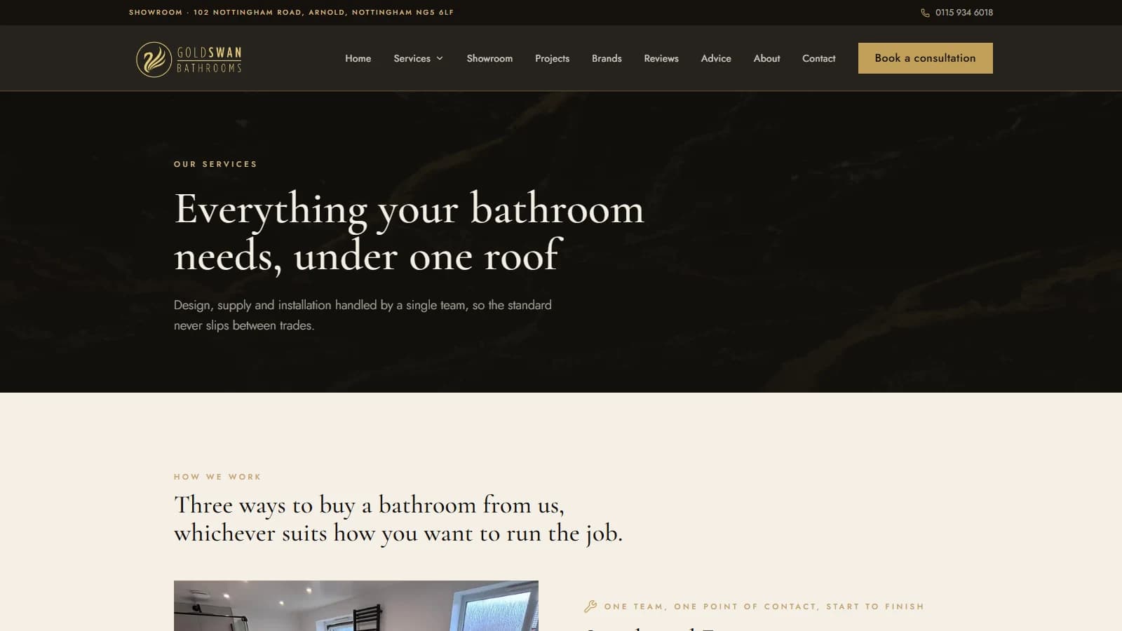 Goldswan services index: everything your bathroom needs, under one roof