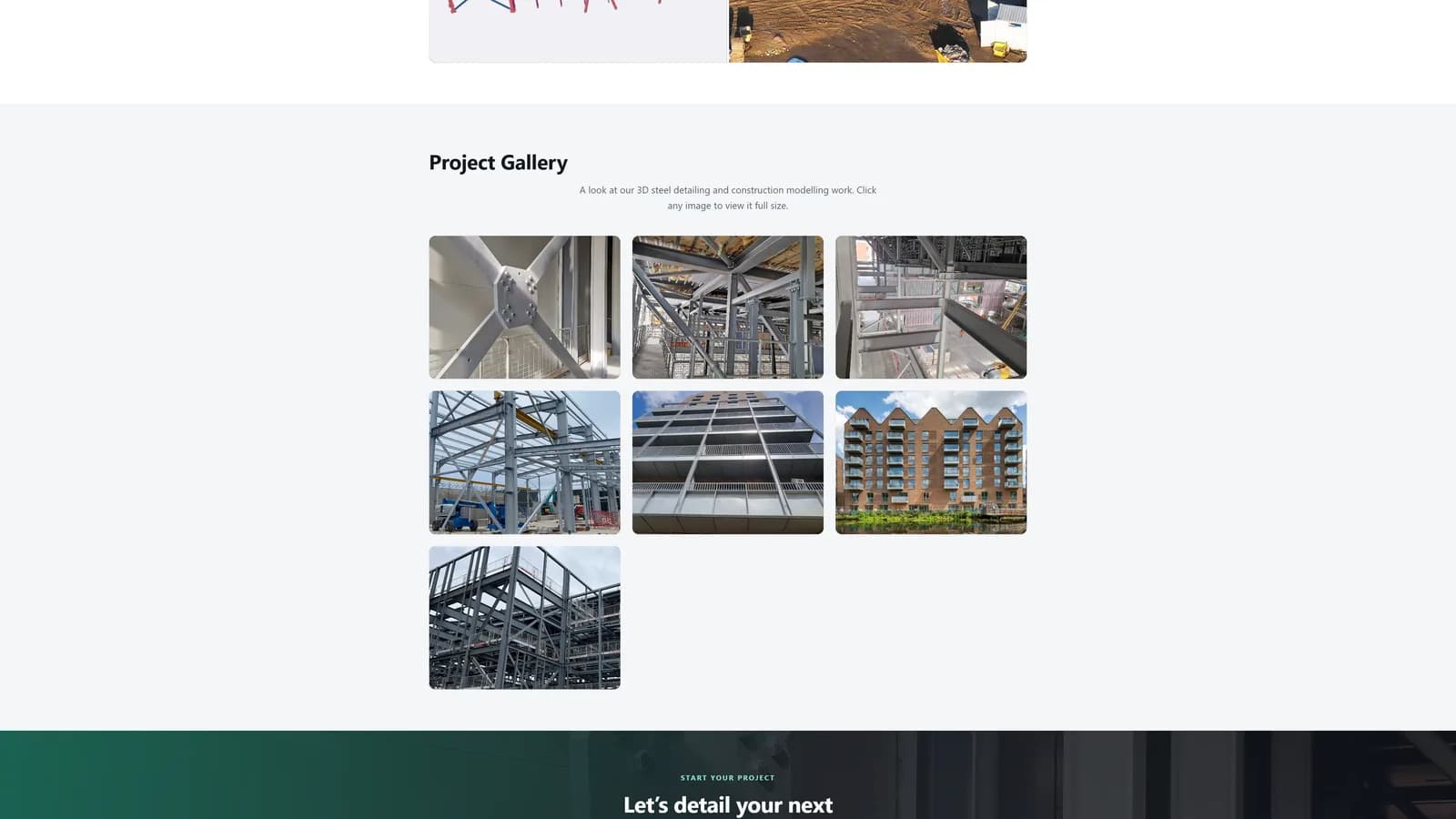 KN Technical project gallery — completed steel detailing and construction work