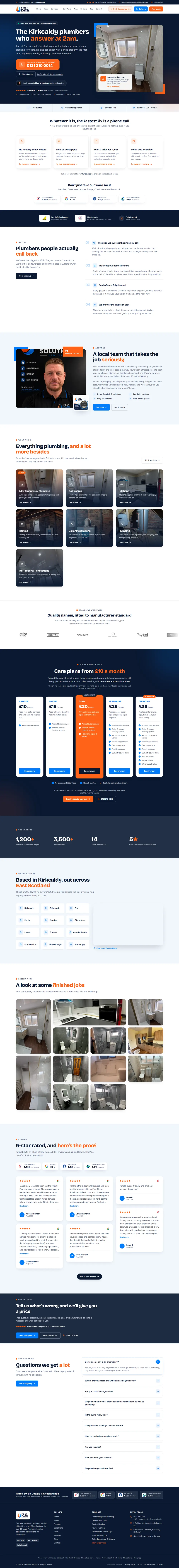 Full First Plumb Solutions website, built by WAT Websites