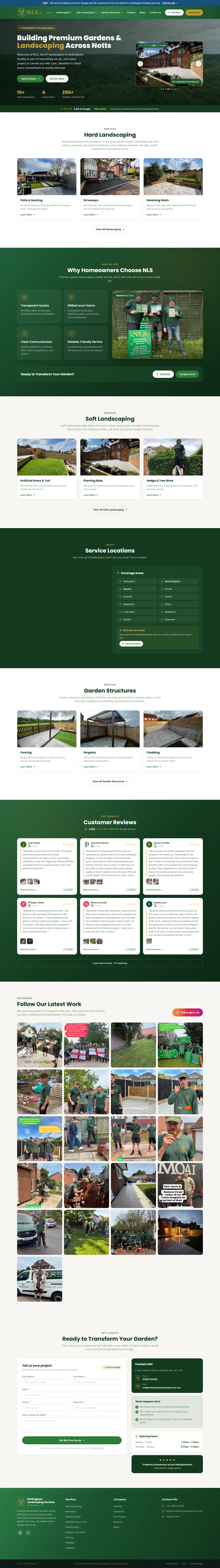 Full Nottingham Landscaping Services website, built by WAT Websites