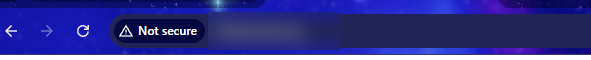 A browser address bar showing a Not secure warning next to a website address