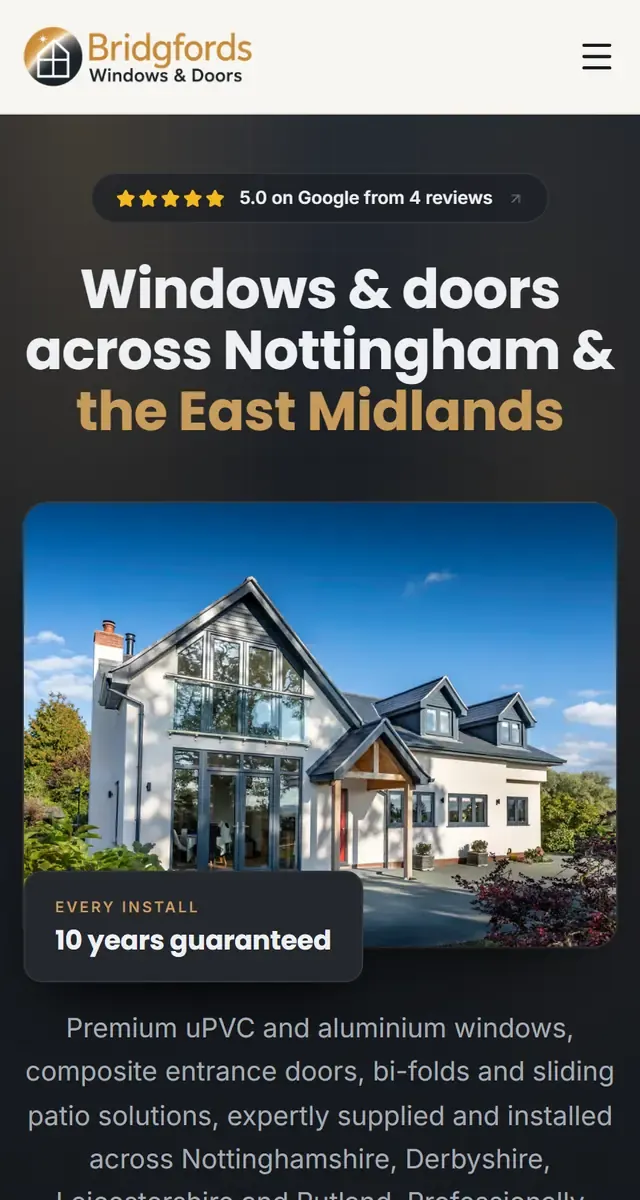 The same website on a phone