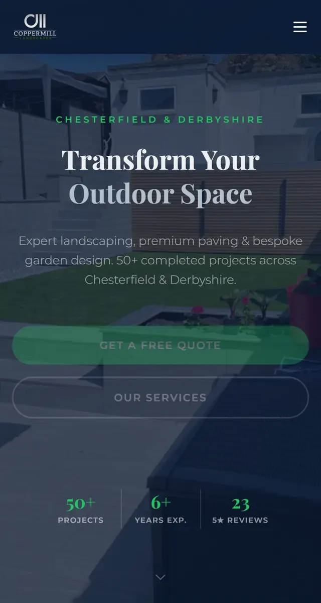 The same website on a phone