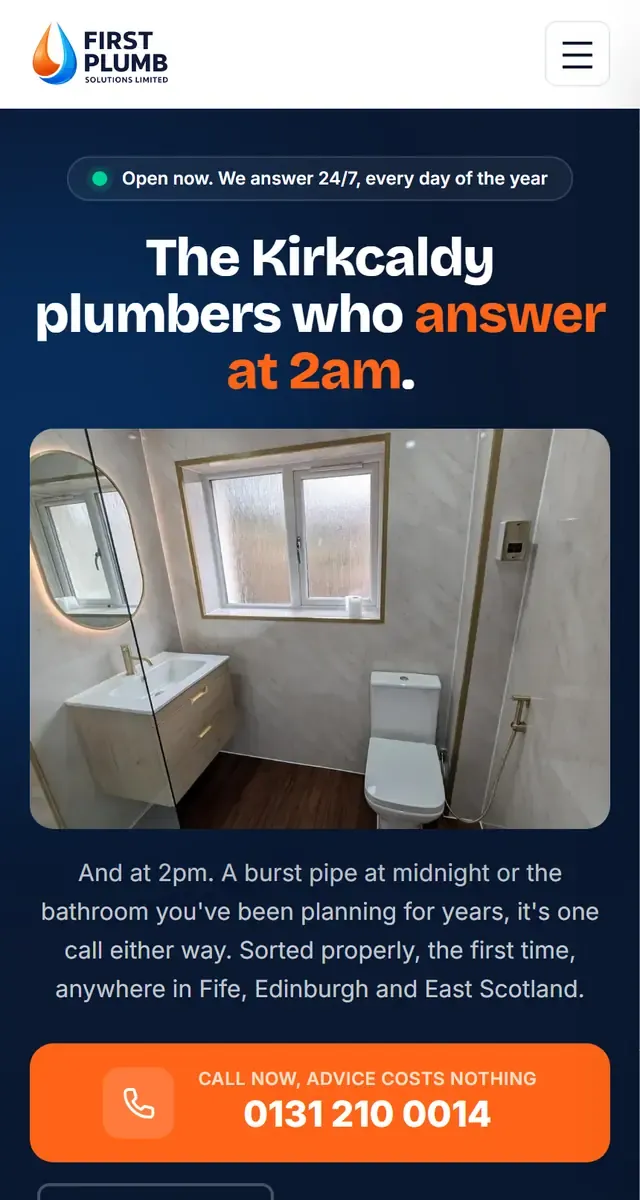 The same website on a phone
