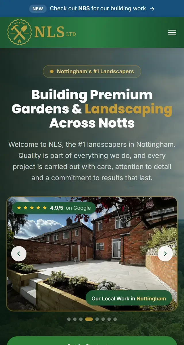 The same website on a phone